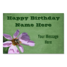 Bee On Cosmos Flower Happy Birthday