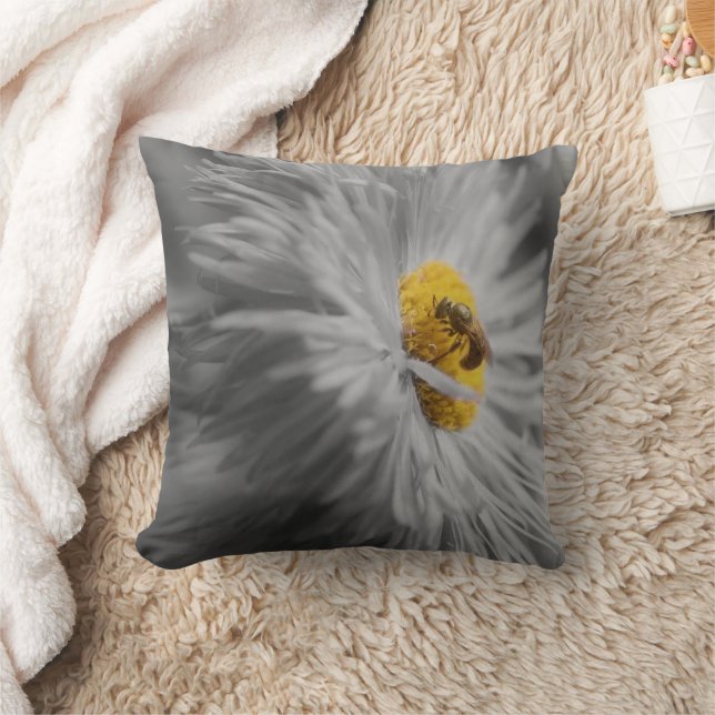 Bee On Flower 2 Nature Cushion (Blanket)