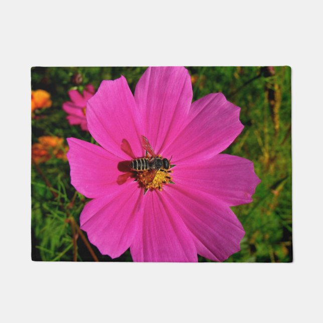 Bee On Flower Door Mat (Front)