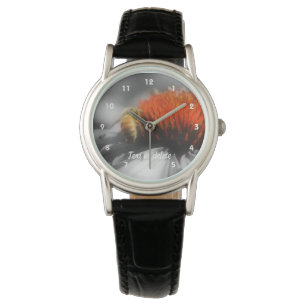 Bee On Flower In Black And White Personalised Watch