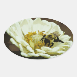 Bee on Flower Sticker