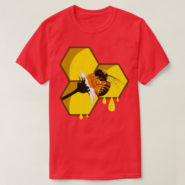 Bee on flower  T-Shirt (Design Front)