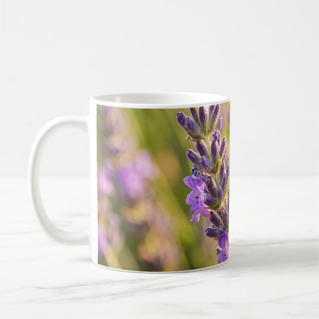 Bee on Lavender Coffee Mug (Left)
