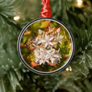 Bee on  metal ornament