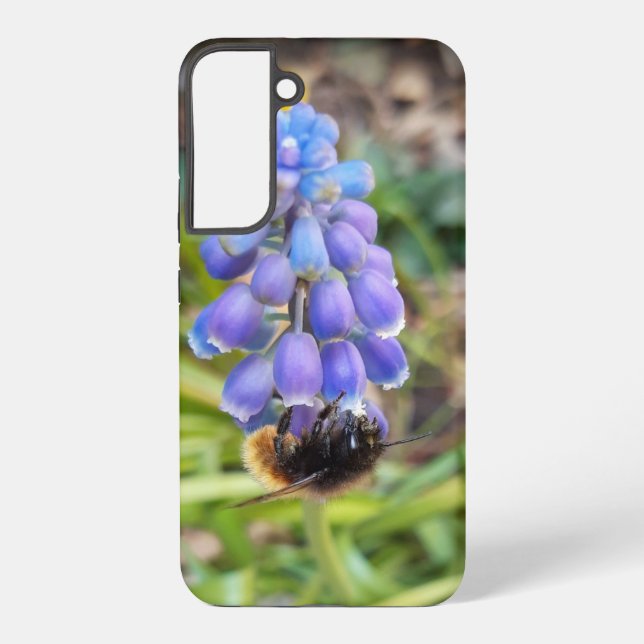 Bee on Muscari Armeniacum , Grape Hyacinth Samsung Galaxy S22+ Case (Back)
