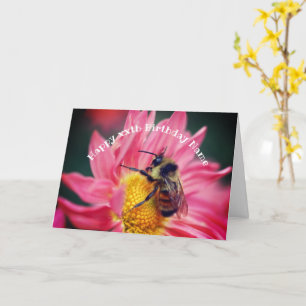 Bee On Pink Daisy Flower Personalised Birthday Card