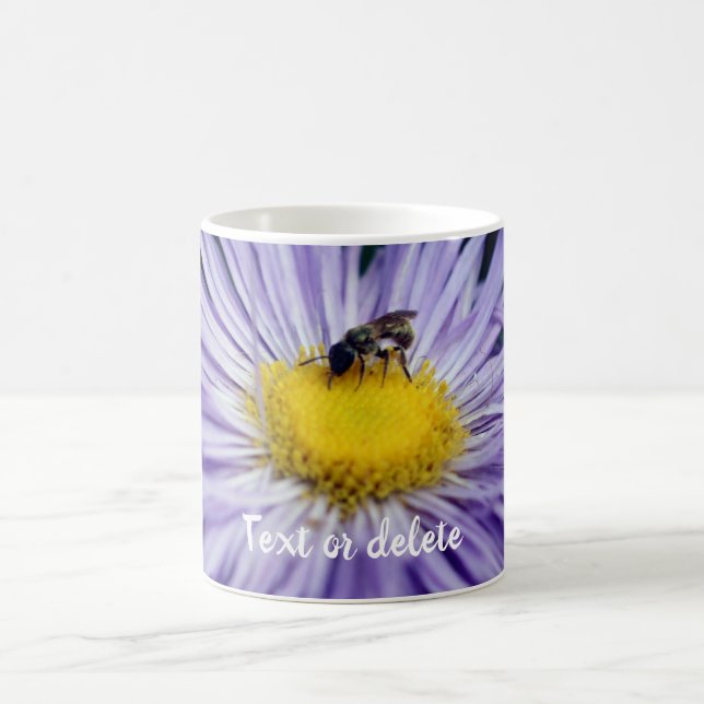 Bee On Purple Daisy Flower Personalised Coffee Mug (Center)