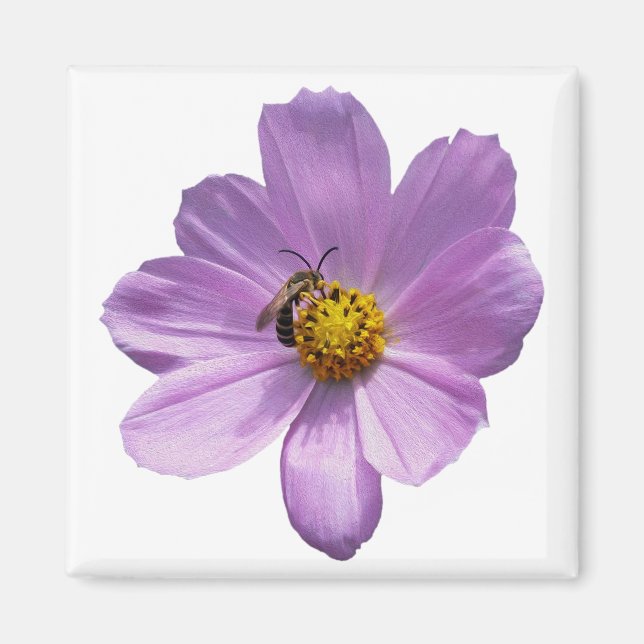 Bee on purple flower magnet (Front)