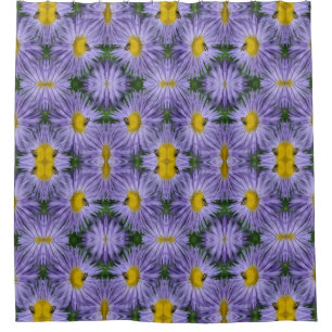 Bee On Purple Flowers Nature Abstract Shower Curtain