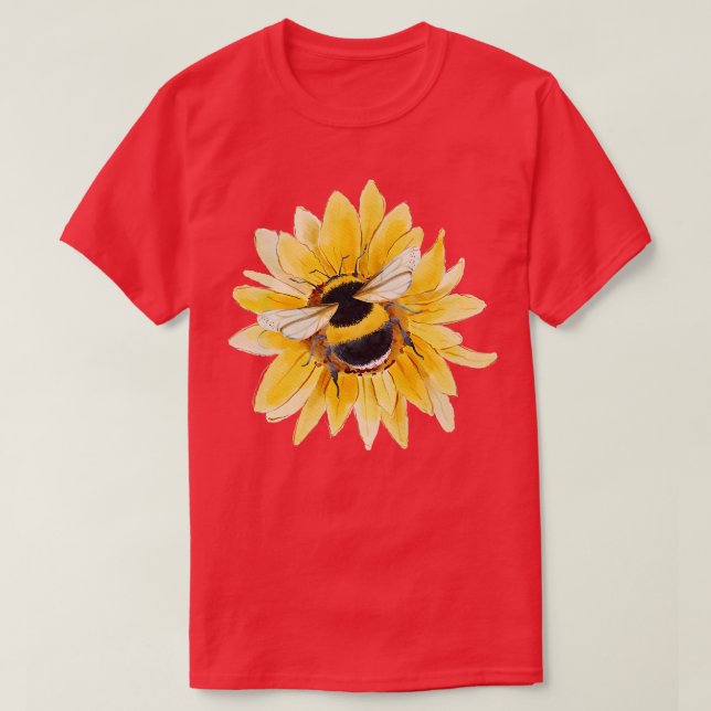 Bee on sunflower 4 T-Shirt (Design Front)