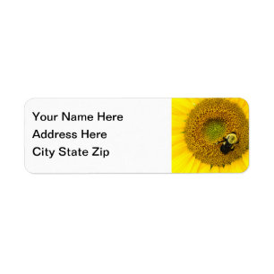 Bee on Sunflower Return Address Label