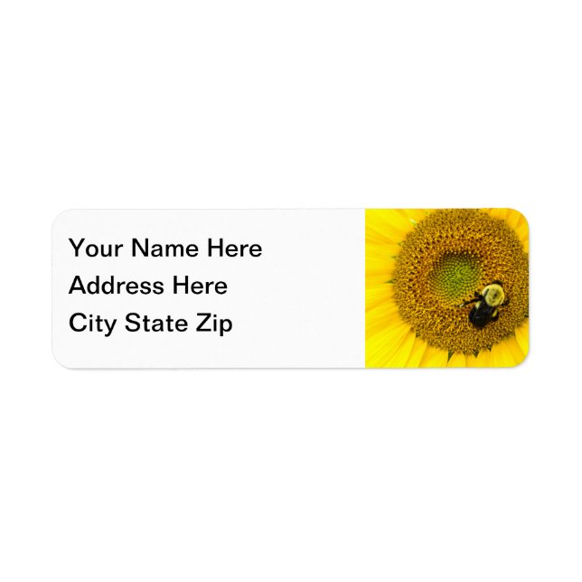 Bee on Sunflower Return Address Label (Front)