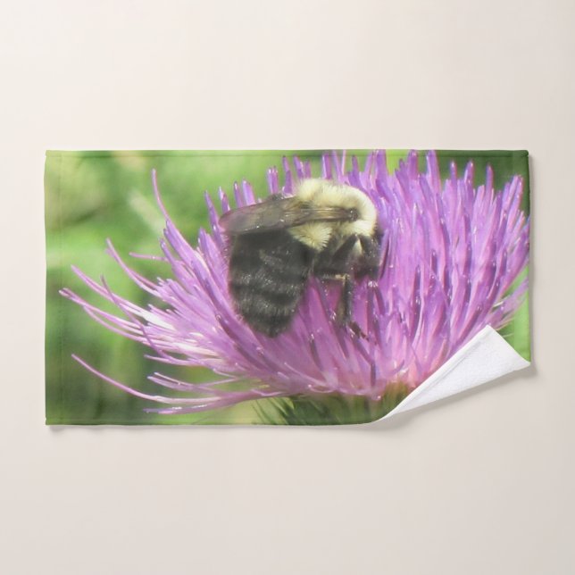 Bee On Thistle Bath Towel Set (Hand Towel)