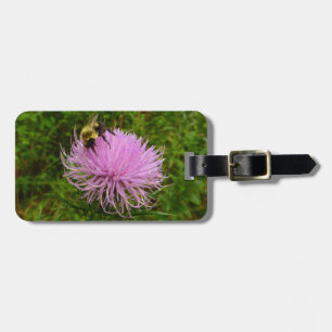 Bee on Thistle Flower Nature Luggage Tag