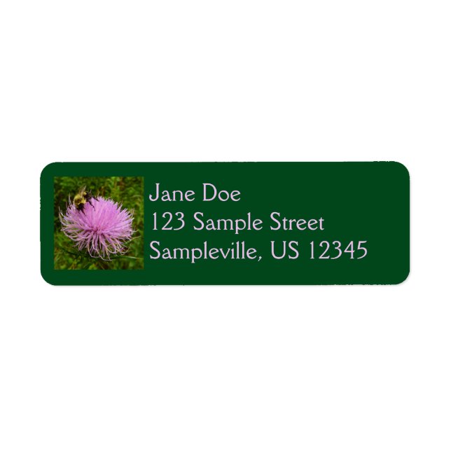 Bee on Thistle Flower Nature Return Address Label (Front)