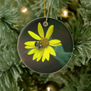 Bee on Wildflower Ornament