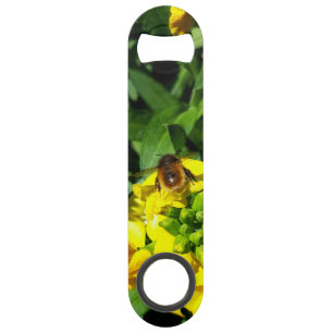 Bee on Yellow Flowers