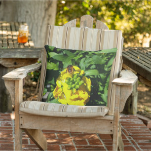 Bee on Yellow Flowers Cushion