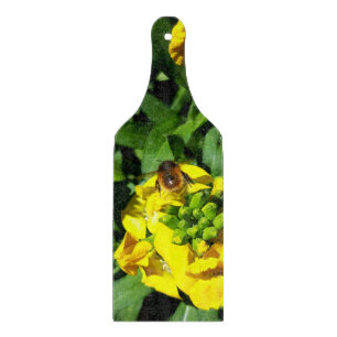 Bee on Yellow Flowers Cutting Board