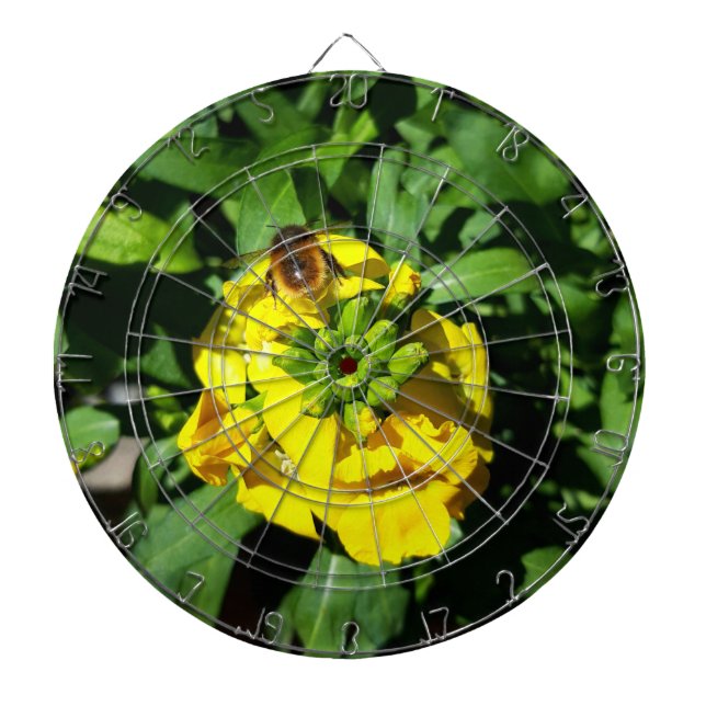 Bee on Yellow Flowers Dartboard (Front)