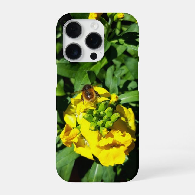 Bee on Yellow Flowers iPhone Case (Back)