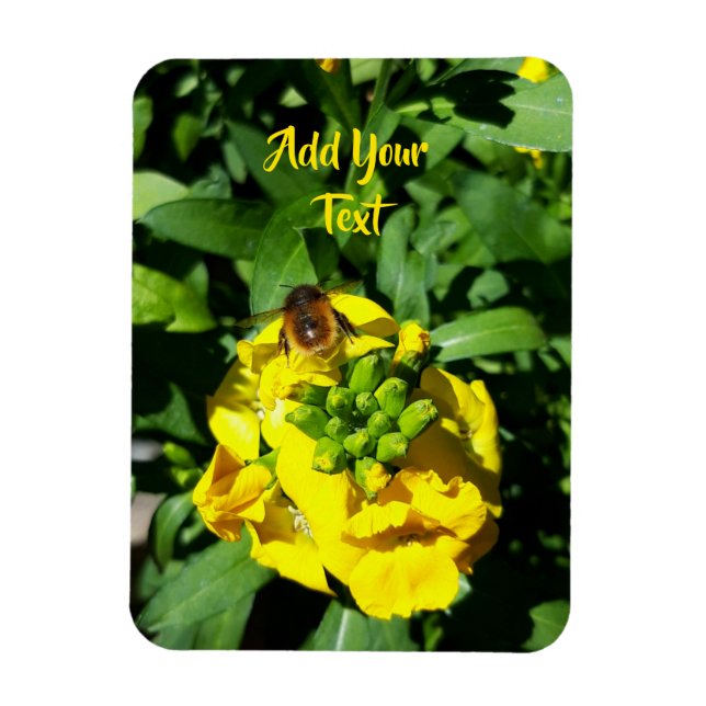 Bee on Yellow Flowers Magnet (Vertical)