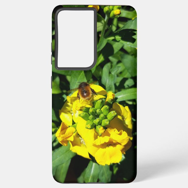Bee on Yellow Flowers Samsung Galaxy S21 Ultra Case (Back)