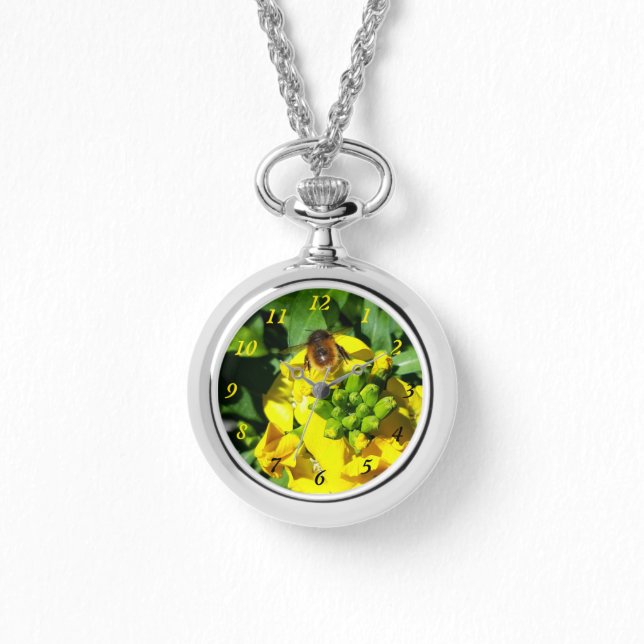 Bee on Yellow Flowers Watch (Front)