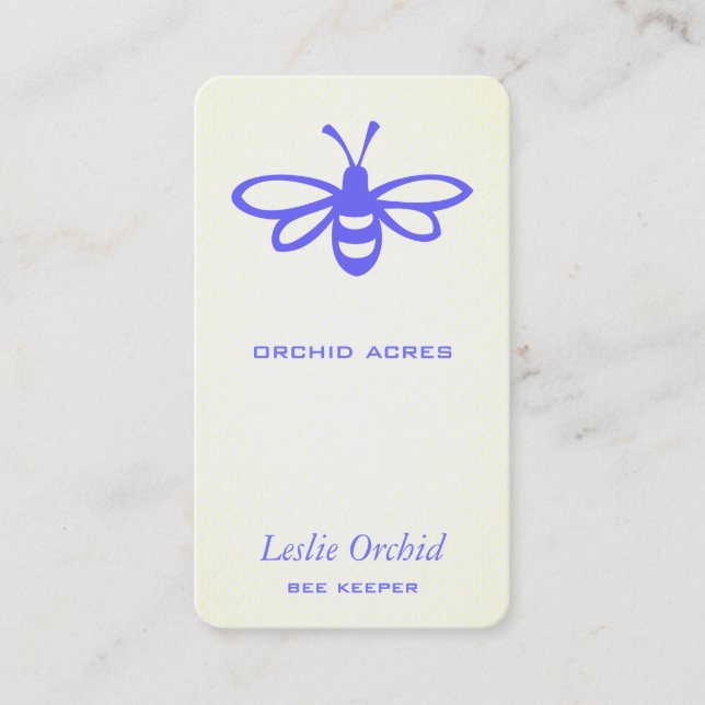 Bee [orchid] Texture Look Business Card (Front)