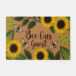 Bee Our Guest Mat, Lovely Sunflower  Doormat