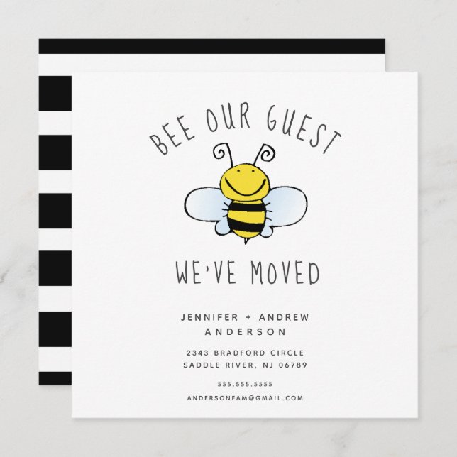 Bee Our Guest Moving Announcement (Front/Back)