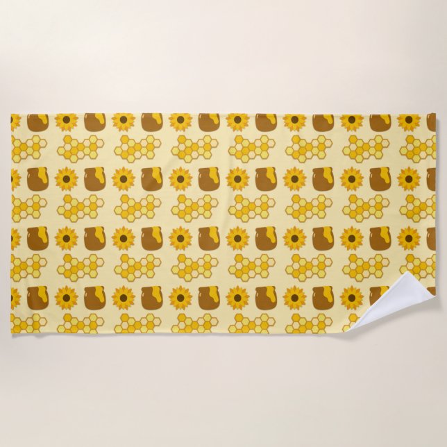 Bee Painting Ideas Beach Towel (Front)