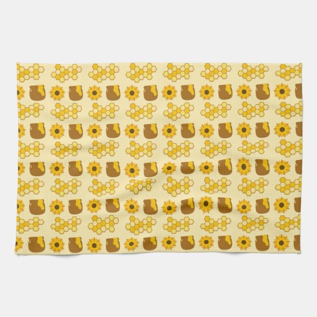 Bee Painting Ideas Tea Towel (Horizontal)