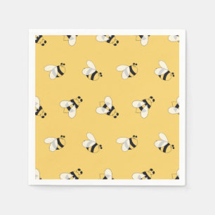 Bee Paper Napkins, Bumble Bee Baby Shower Party Napkin