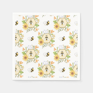 Bee Paper Napkins, Honeybee Baby Shower Party Napkin
