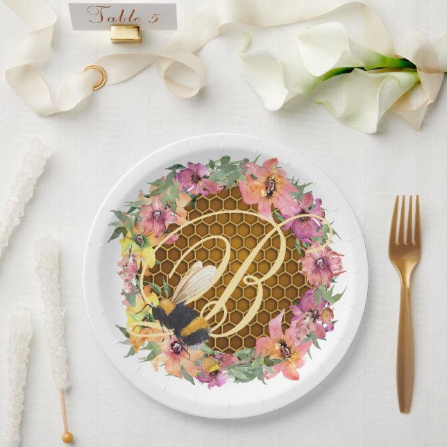 Bee Paper Plate (Wedding)