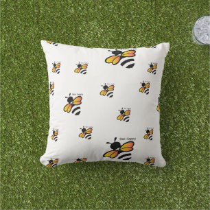 bee pattern cushion