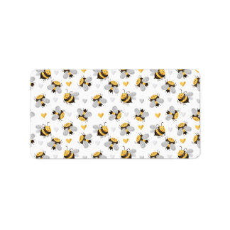 Bee Pattern Print Label