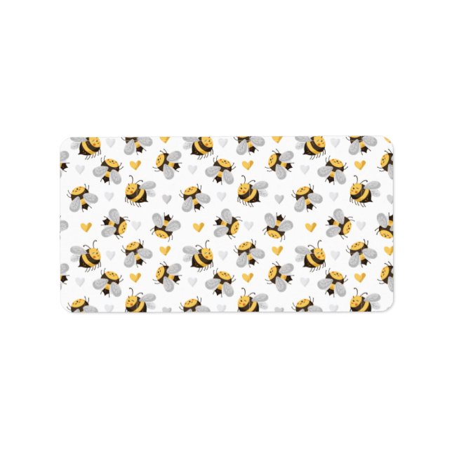 Bee Pattern Print Label (Front)