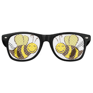 Bee Pattern Print Retro Sunglasses