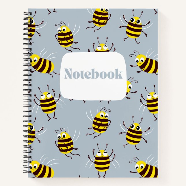Bee pattern spiral notebook (Front)