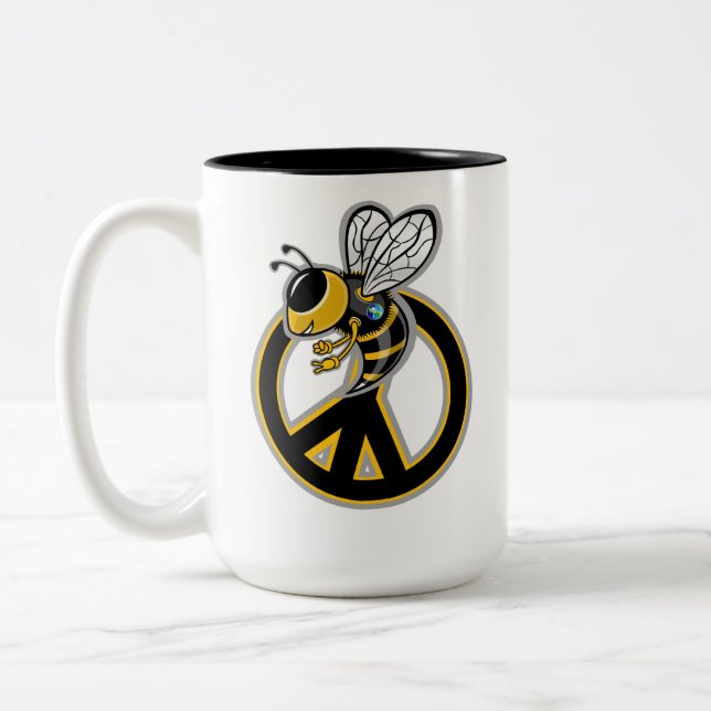 BEE PEACE  Two-Tone COFFEE MUG (Left)