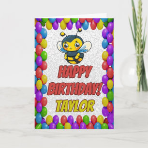 Bee Personalised Fun Greeting Birthday Card