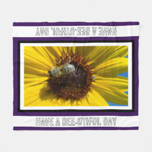 Bee photo fleece blanket