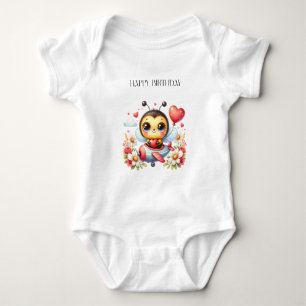 Bee Pilot Birthday Baby Bodysuit