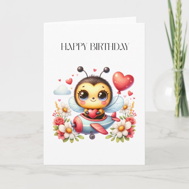 Bee Pilot Birthday Card (Front)