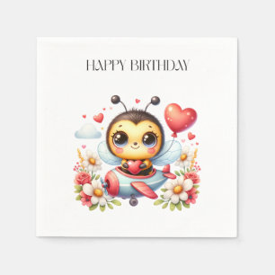 Bee Pilot Birthday Napkin