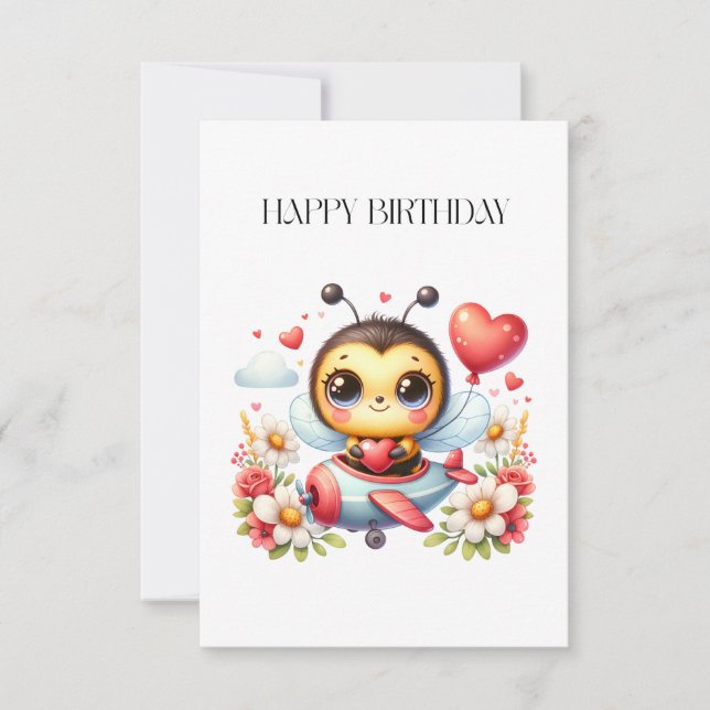 Bee Pilot Birthday RSVP Card (Front)