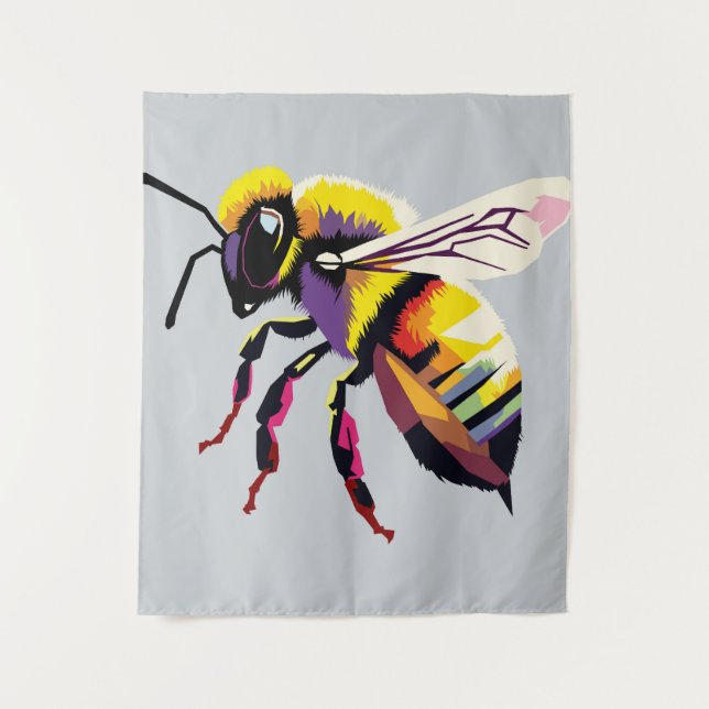 Bee pop art  tapestry (Front)