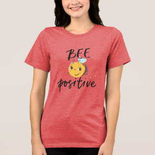 Bee Positive Cute Bumblebee Illustration Tri-Blend Shirt